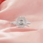 Halo Round Pin Ring Settings For Half Drilled Pearl Bead,Solid 14K 18K Gold Ring For Half Drilled Beads,Pave Moissanite Ring,DIY Ring Supplies 1215103