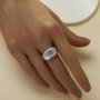 Keepsake Breast Milk Resin Oval Bezel Ring,316L Stainless Steel Silver Ring,Men's Ring,Wide Face DIY Ring Supplies 1222143