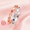 Multiple Color Stone Half Band Keepsake Breast Milk Resin Ring Settings,Stackable Rose Gold Plated Solid 925 Sterling Ring,2x4MM Marquise Bezel Eternity Birthstone Ring 1294683