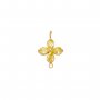 Two Loops Lucky Four Leaf Clover CZ Birthstone Stainless Steel Charm,Color Stone Leaf Clover Pendant Charm,Minimalist Gold Plated Pendant Charm 1431461