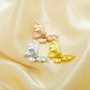 4MM Round Prong Pendant Settings,Butterfly Solid 925 Sterling Silver Rose Gold Plated Pendant Charm,DIY Pendant Supplies For Gemstone 1411455
