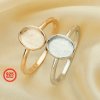 6x8MM Keepsake Breast Milk Resin Oval Bezel Ring Settings,Solid Back 925 Sterling Silver Rose Gold Plated Ring,DIY Ring Supplies For Gemstone 1224185