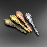 90MM Long Heavy Rose Gold Silver Bronze Brass Metal Flower Decorative Handle for Sealing Wax Seal Stamp Head 1507013