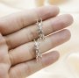Three Stones Irregular Prong Claw Ring Settings Solid 925 Sterling Silver Raw Stone Adjustable Bezel Ring DIY supplies findings 1212071
