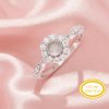 4MM Keepsake Breast Milk Resin Round Ring Bezel Settings,Halo Flower Solid 14K 18K Gold Ring,Solid Back Ring,DIY Ring Supplies For Gemstone 1212130