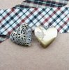 5pcs Pendant DIY Brass Bronze Copper European Antique Style Heart Shape Hollowing out Prayer Box Photo Locket Jewelry
