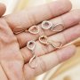 1Pair Multiple Size Pear Bezel Rose Gold Plated Solid 925 Sterling Silver Halo Pave Hook Earrings DIY Gemstone Jewelry Supplies 1706039