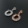 1Pcs 8x10MM Oval Prong Pendant Settings Luxury Rose Gold Plated Solid 925 Sterling Silver Charm Bezel Tray DIY Supplies for Gemstone 1421131