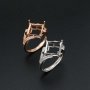 1Pcs 10MM Square Prong Ring Settings Blank Adjustable Rose Gold Plated Solid 925 Sterling Silver DIY Bezel for Gemstone 1294187