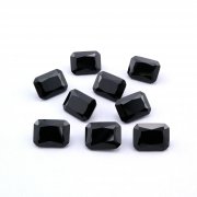 1Pcs Rectangle Black Spinel Faceted Cut Loose Gemstone Natural Semi Precious Stone DIY Jewelry Supplies 4170007