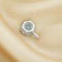 8MM Round Sky Blue Topaz Birthstone Pendant Charm,Solid 925 Sterling Silver Charm,November Birthstone Pendant,DIY Birthstone Jewelry 1411324