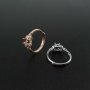 1Pcs 4x6MM Vintage Style Oval Prong Bezel Rose Gold Plated Solid 925 Sterling Silver Adjustable Ring Settings for Moissanite Gemstone DIY Supplies 1224027