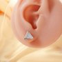 1Pair 8MM Keepsake Breast Milk Resin Triangle Earrings Blank Settings,Solid 925 Sterling Silver Rose Gold Plated Studs Earrings,DIY Earrings Supplies 1706138