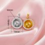 Keepsake Breast Milk Resin Ball Round Pin Pendant Settings for Half Drilled Pearl Bead,Solid 14K 18K Gold Pendant Charm,Moissanite Art Deco Pendant 1411463