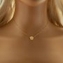 8MM Keepsake Breast Milk Round Bezel Pendant Settings,Solid Back Solid 14K 18K Gold Necklace,DIY Jewelry With Necklace Chain 16''+2'' 1411466