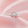 Three Stones Round Prong Ring Settings,Solid 14K 18K Gold Ring With Two Side Moissanite Stones,DIY Ring Supplies For Gemstone 1212140