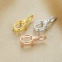 5x7MM Oval Prong Bezel Pendant Settings,Solid 925 Sterling Silver Rose Gold Plated Charm,DIY Pendant Charm Tray 1421188