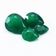 1Pcs Pear Faceted Dyed Green Agate Semi-precious Gemstone for DIY Jewelry Supplies 4150023