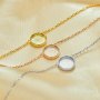 8MM Keepsake Breast Milk Resin Round Bezel Pendant Necklace Settings,Solid 925 Sterling Silver Rose Gold Plated Chain Necklace 16''+2'' 1411457