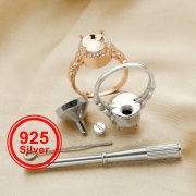 8x10MM Keepsake Ashes Canister Ring,Art Deco Cremation Urn Ring,Solid 925 Sterling Silver Wish Vial Memory Ring 1294489