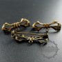 20pcs 11x30m vintage style bronze plated brass bow knot with loop DIY brooch findings supplies 1582040