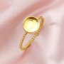 Round Breast Milk Resin Keepsake Ring Settings Solid 14K Gold 2MM Deep Bezel 1210111