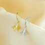 Keepsake Breast Milk Resin Ball Flower Pin Hoops Earrings Settings for 11-12MM Half Drilled Pearl Bead,Solid 925 Sterling Silver Gold Plated Earrings,DIY Earrings Supplies 1706218