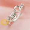 Round Prong Ring Setttings Rose Flower Memory Jewelry Solid 14K 18K Gold DIY Ring Blank Wedding Band for Gemstone 1212089-1