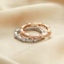Art Deco Full Eternity Ring,Vintage Style Marquise Stackable Ring,Solid 925 Sterling Silver Rose Gold Plated Stacker Ring,DIY Ring Supplies 1294531