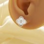 4MM Keepsake Breast Milk Resin Round prongs Studs Earrings Settings,Flower Solid 925 Sterling Silver Rose Gold Plated Earrings,DIY Earring Supplies 1706229