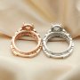 6x8MM Pear Prong Ring Settings Stackable Solid 925 Sterling Silver Rose Gold Plated Band Stacker Ring Set DIY Supplies 1294406