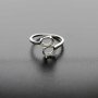 1Pcs 6X8MM Solid 925 Sterling Silver Double Oval Gemstone Bezel Prong Adjustable Ring Settings DIY Jewelry Supplies 1224017