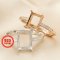 1Pcs Multiple Size Rectangle Rose Gold Silver Gems Cz Stone Prong Setting Solid 925 Sterling Silver Bezel Tray DIY Adjustable Ring Settings 1294113