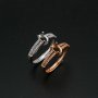 1Pcs 4x6MM Oval Prong Ring Settings Adjustable Pave Shank Rose Gold Plated Solid 925 Sterling Silver Bezel Tray for Gemstone 1224056