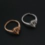 Halo Pear Prong Ring Settings Rose Gold Plated Solid 925 Sterling Silver Adjustable Ring Bezel for DIY Gemstone 1294224