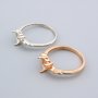 6MM Heart Prong Ring Settings Solid 925 Sterling Silver Rose Gold Plated Set Size DIY Ring Bezel for Gemstone Supplies 1294234