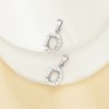 Halo Oval Prong Pendant Settings,316L Stainless Steel Oval Pendant Blank ,Flower Art Deco CZ Stone Oval Pendant Charm,DIY Pendant Supplies For Gemstone 1421256