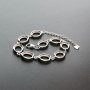 1Pcs 8X10MM Oval Bezel Solid 925 Sterling Silver Bracelet Settings DIY Supplies 6''+2'' Extension 1900213