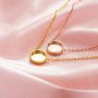 8MM Keepsake Breast Milk Round Bezel Pendant Settings,Solid Back Solid 14K 18K Gold Necklace,DIY Jewelry With Necklace Chain 16''+2'' 1411466