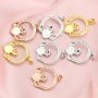 6MM Heart Claddagh Hand Keepsake Breast Milk Bezel Settings Birsthstone Solid 14K/18K Gold DIY Pendant Memory Jewelry Supplies 1431134-1