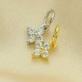 5MM CZ Stone Flower Charm,Solid 925 Sterling Silver Gold Plated Pendant Charm,4 Stones CZ Stone Charm,DIY Pendant Charm Supplies 1431195