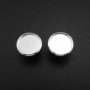 12MM Round Bezel Studs Earrings Settings Solid 925 Sterling Silver for Cabochon Gemstone Resin DIY Supplies 1702230