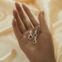 Halo Pear Prong Pendant Settings,Solid 925 Sterling Silver Rose Gold Plated Pendant Charm,Butterfly Art Deco Pear Pendant,DIY Pendant Supplies For Gemstone 1431494