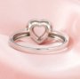 6MM Halo Heart Prong Ring Setttings Love Memory Jewelry Solid 14K 18K Gold DIY Ring Blank Wedding Band with Moissanite 1294366-1