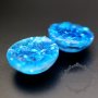 20pcs 15mm shiny blue resin round cabochon for DIY ring earrings supplies 4110145