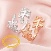 2x4MM Keepsake Breast Milk Resin Marquise Bezel Ring Settings,Bypass Tree Branch Leaf Ring,Solid 14K 18K Gold Ring,Adjustable Ring 1294643