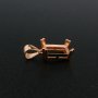 Rectangle Prong Pendant Settings Simple Rose Gold Plated Solid 925 Sterling Silver Charm Bezel for Gemstone 1431094