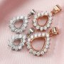 Multiple Size Solid 14K Rose Gold Pear Shape Prong Bezel Settings for Gemstone Moissanite Diamond DIY Pendant Charm 1431031-1