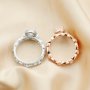 6x8MM Oval Prong Rings Settings Stackable Solid 925 Sterling Silver Rose Gold Plated Art Deco Bezel Stacker Ring DIY Set 1294475