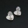 9MM Heart Bezel Settings Studs Earrings for Breastmilk Resin Solid Back 925 Sterling Silver Earrings DIY Supplies 1702224